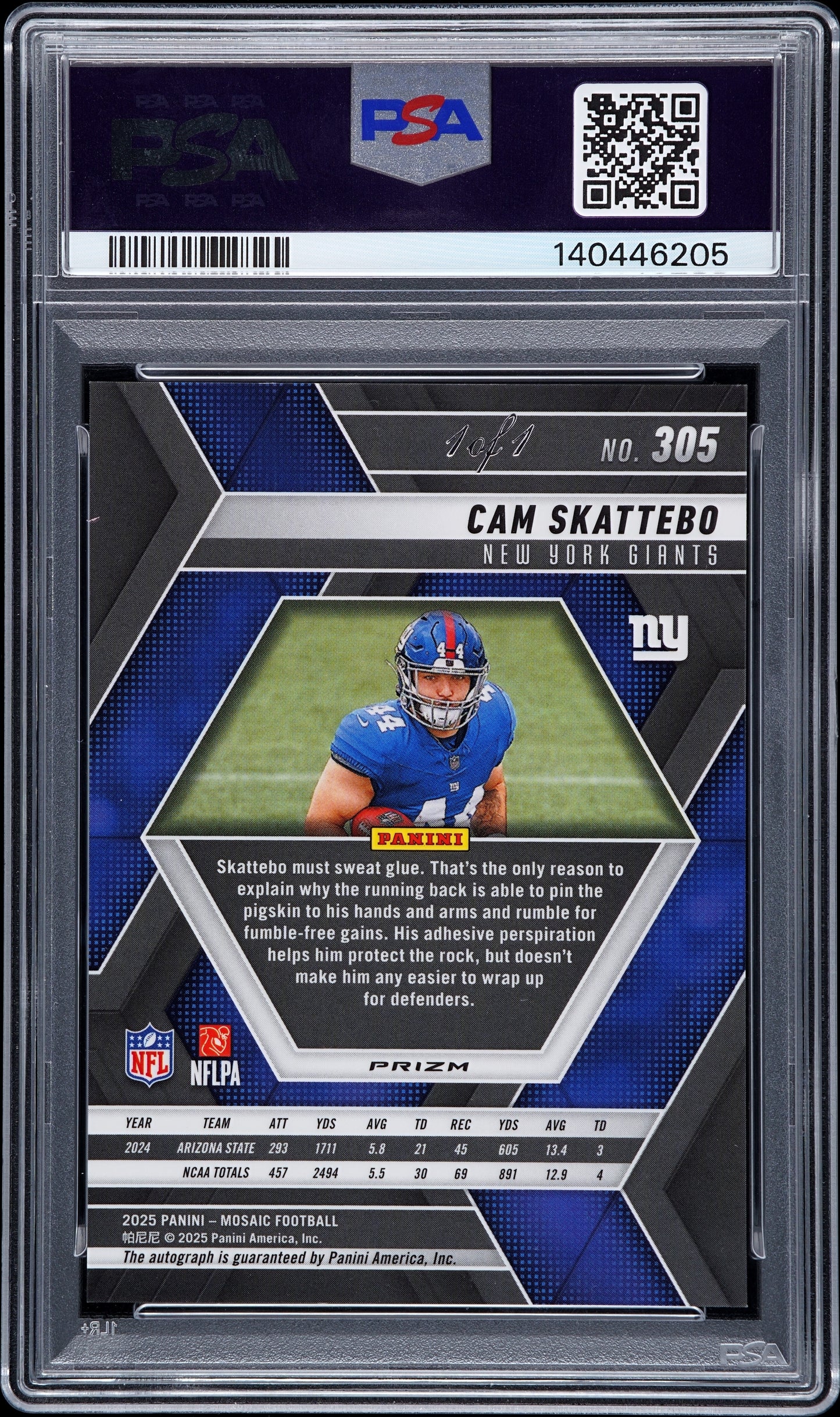 2025 Panini MOSAIC CAM SKATTEBO #305 AUTOGRAPH-BLACK 1/1 English PSA 10