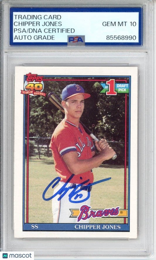 1991 Chipper Jones PSA A Auto 10