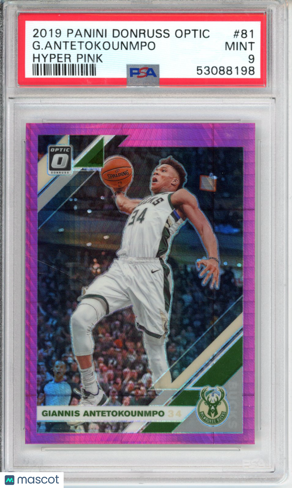 2019 Panini Donruss Optic G. Antetokounmpo #81 Hyper Pink PSA 9