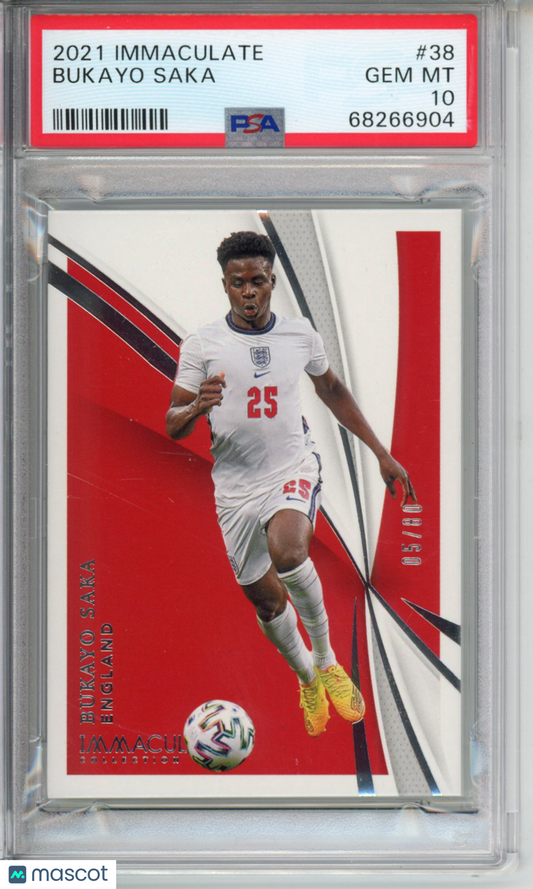 2021 Panini Immaculate Collection Bukayo Saka #38 PSA 10