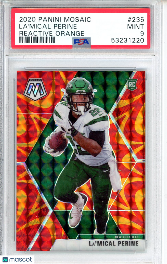 2020 Panini Mosaic La'mical Perine #235 Reactive Orange PSA 9
