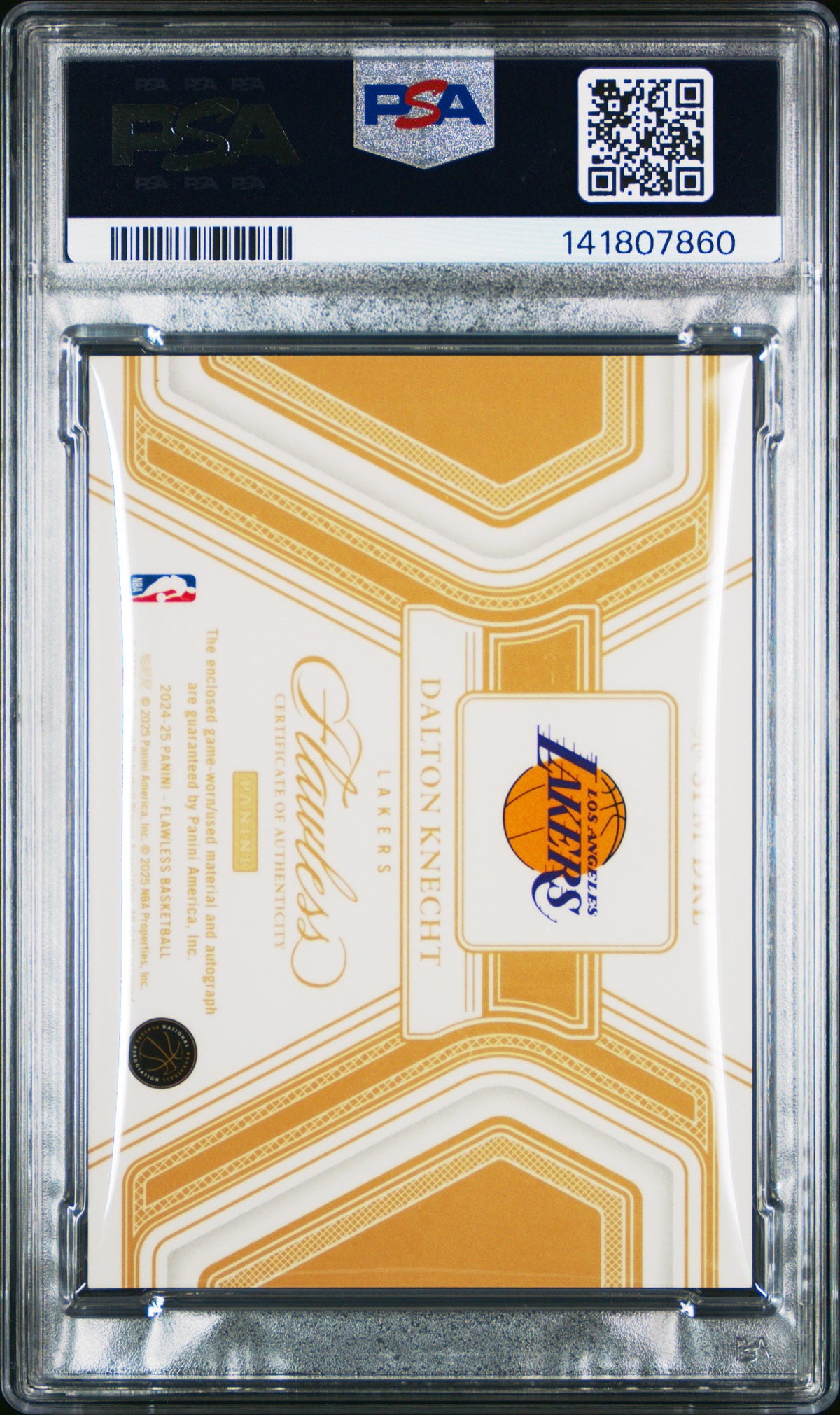 2024 Panini Flawless Signature Prime Materials Dalton Knecht #SPM-DKL Gold English PSA 9