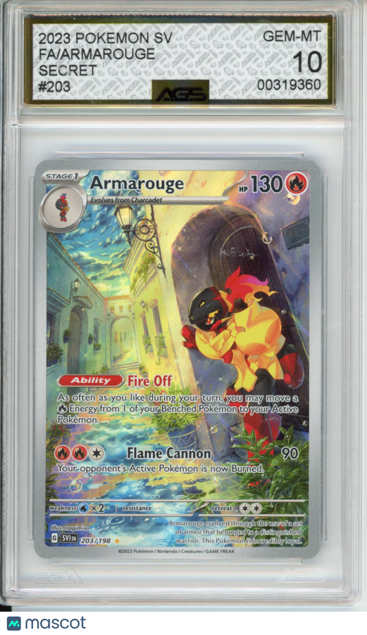 2023 Pokemon Scarlet & Violet Armarouge #203 AGS 10