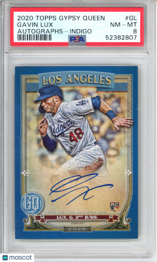 2020 Topps Gypsy Queen Autographs Gavin Lux #GL Indigo PSA 8