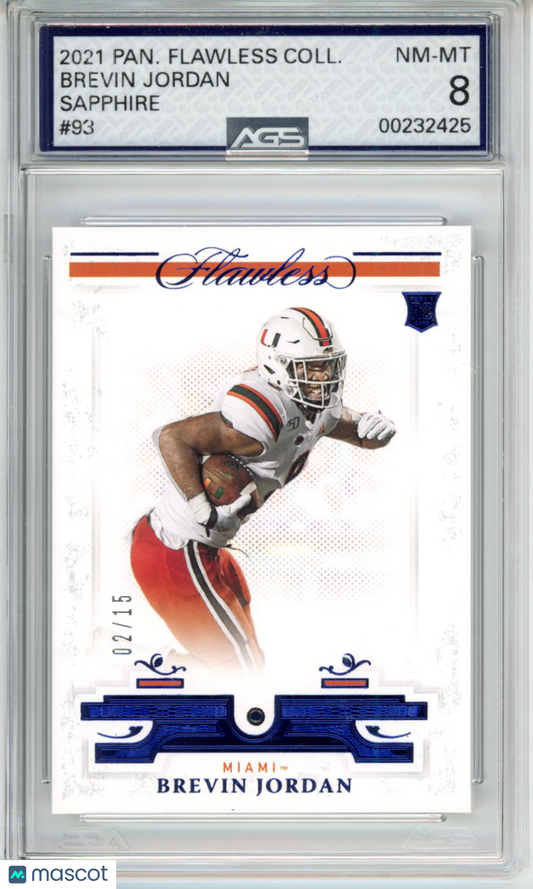 Football 2021 Panini Flawless Collegiate Brevin Jordan #093 /15 AGS 8