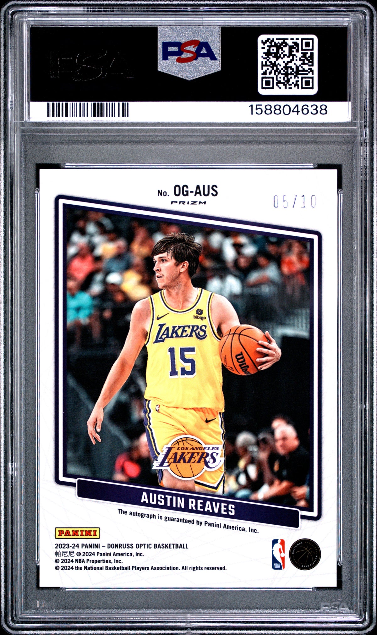 2023 Panini Donruss Optic Opti-Graphs Austin Reaves Gold OGAUS English PSA 10