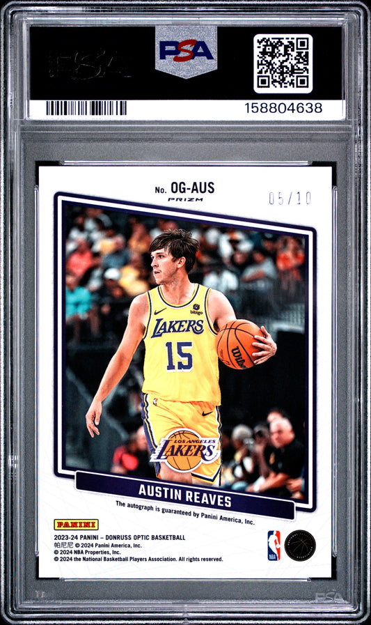 2023 Panini Donruss Optic Opti-Graphs Austin Reaves Gold OGAUS English PSA 10