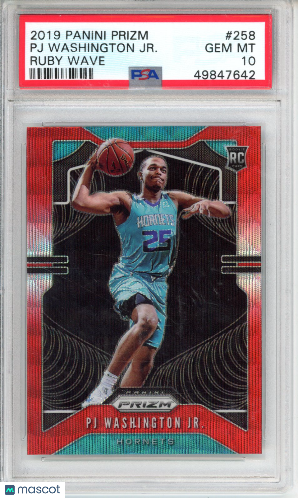 2019 Panini Prizm PJ Washington JR. #258 Ruby Wave PSA 10