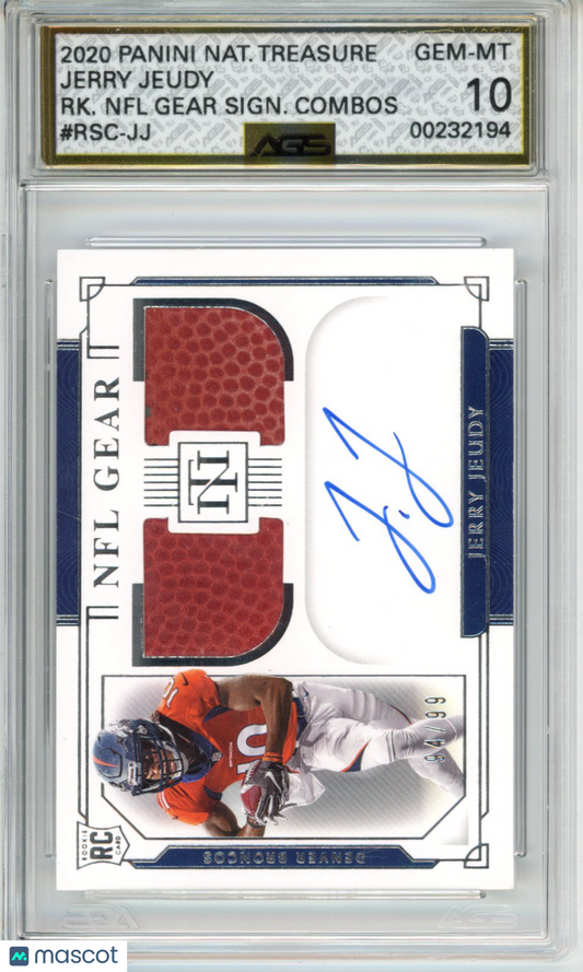 2021 Football 2020 Panini National Treasures Jerry Jeudy #RSC-JJ AGS 10