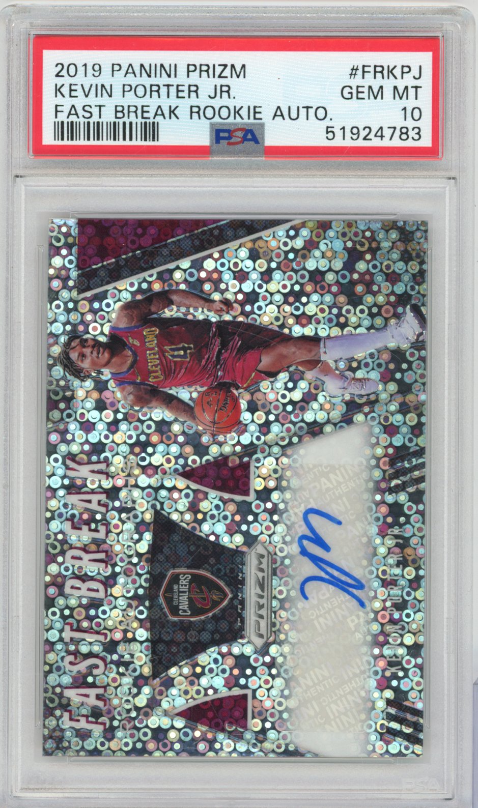 2019 Panini Panini Prizm Fast Break Rookie Autographs Kevin Porter Jr. FRKPJ English PSA 10