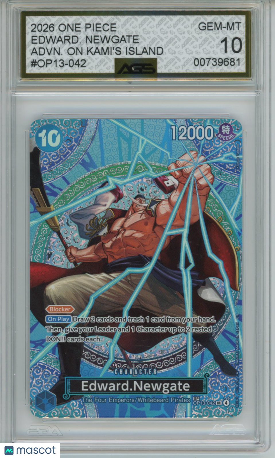 2026 One Piece ADVENTURE ON KAMI'S ISLAND EDWARD. NEWGATE OP13-042 SP AGS 10