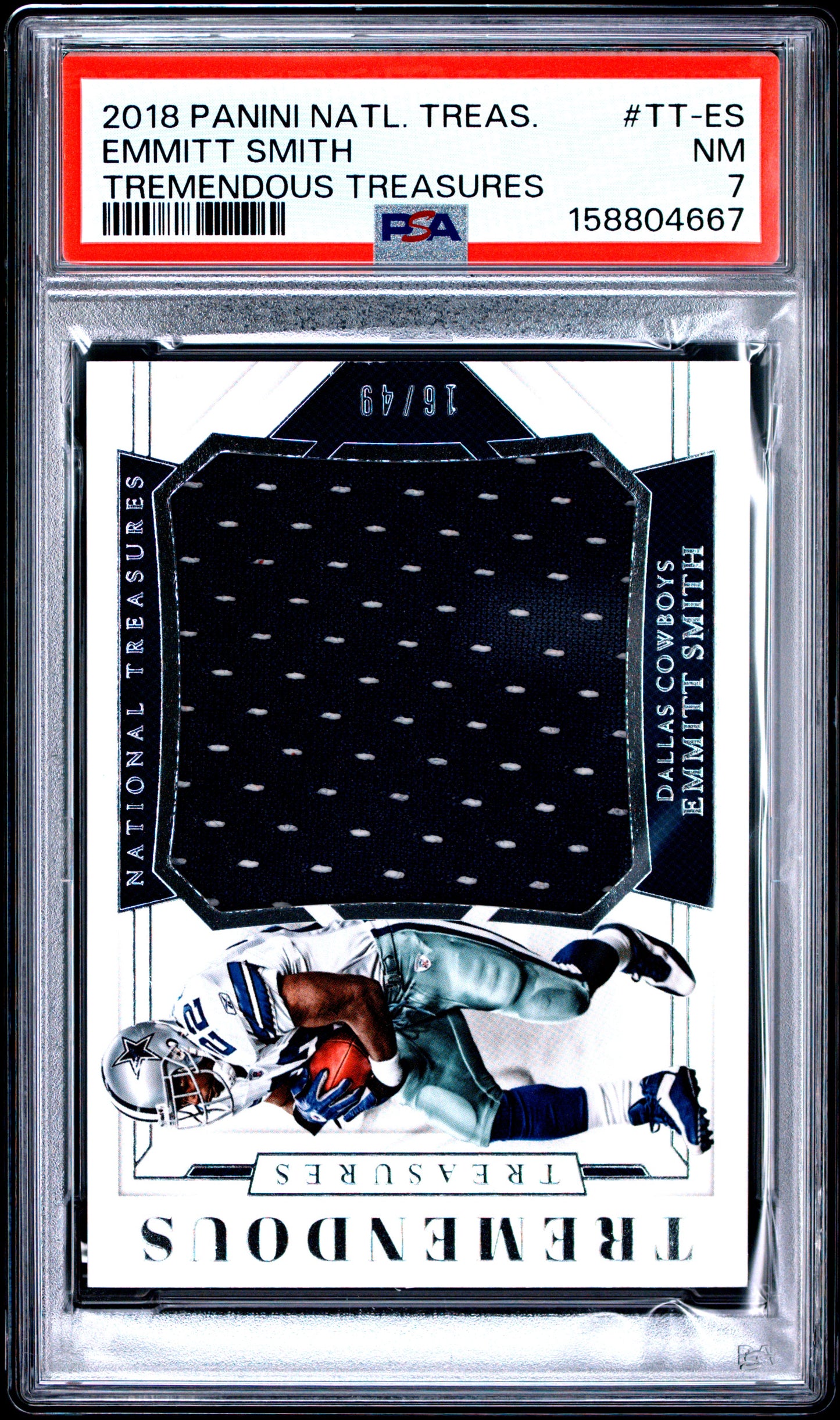 2018 unknown Panini National Treasures Tremendous Treasures Emmitt Smith TT-ES English PSA 7