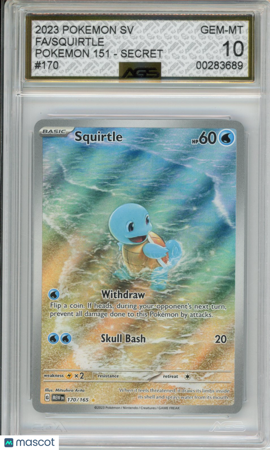 2023 Pokemon 151 Squirtle #170 AGS 10