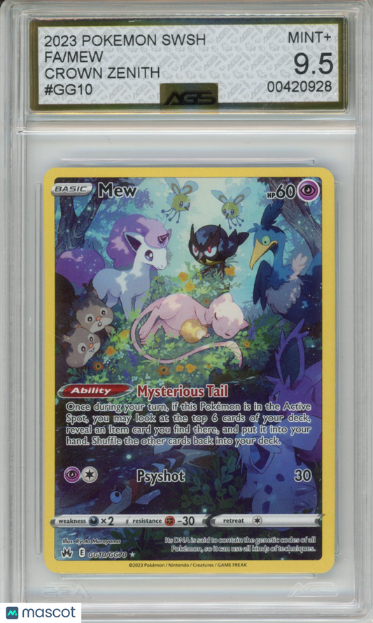 2023 Pokemon Crown Zenith Mew #GG10 AGS 9.5