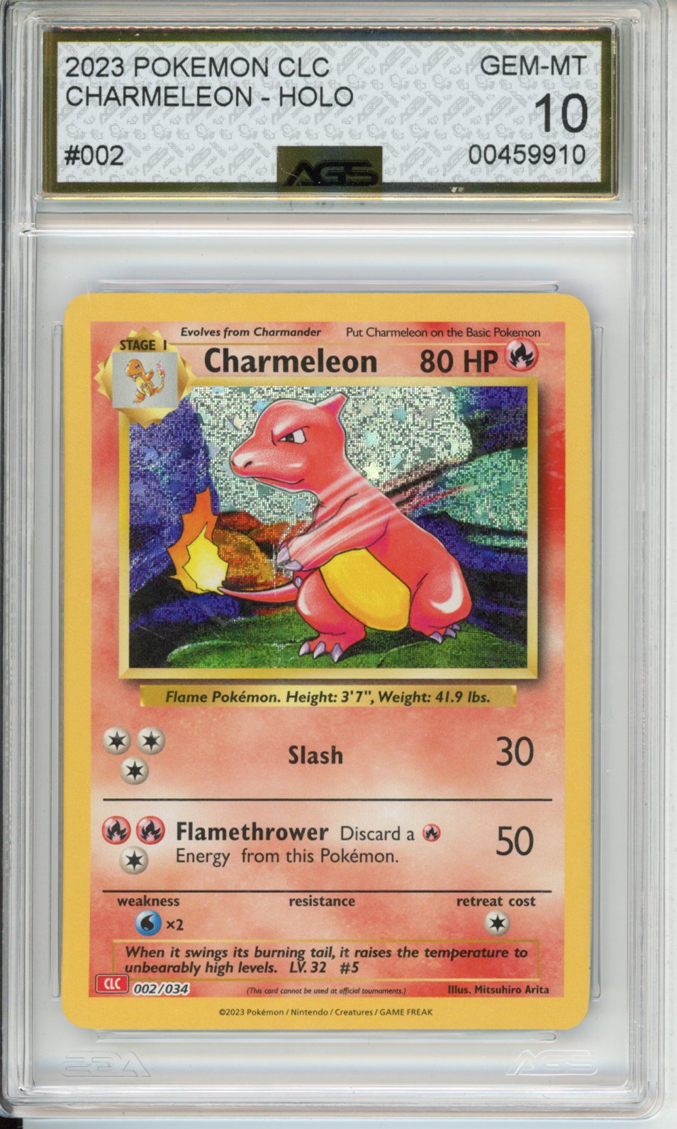 2023 Trading Card Game Classic Charizard & Ho-Oh ex Deck Charmeleon #002 English AGS 10