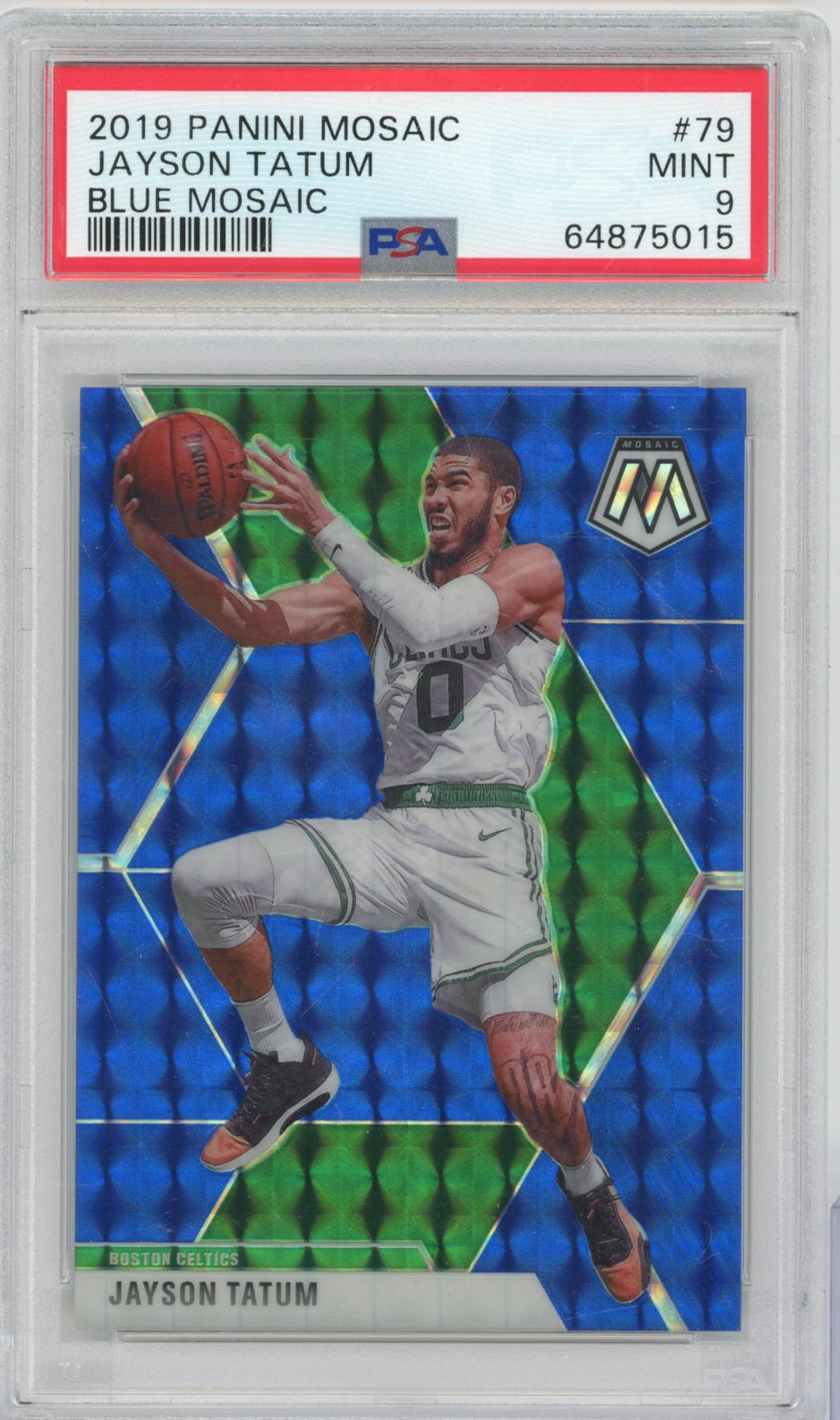 2019 Panini Mosaic Jayson Tatum #79 Blue English PSA 9