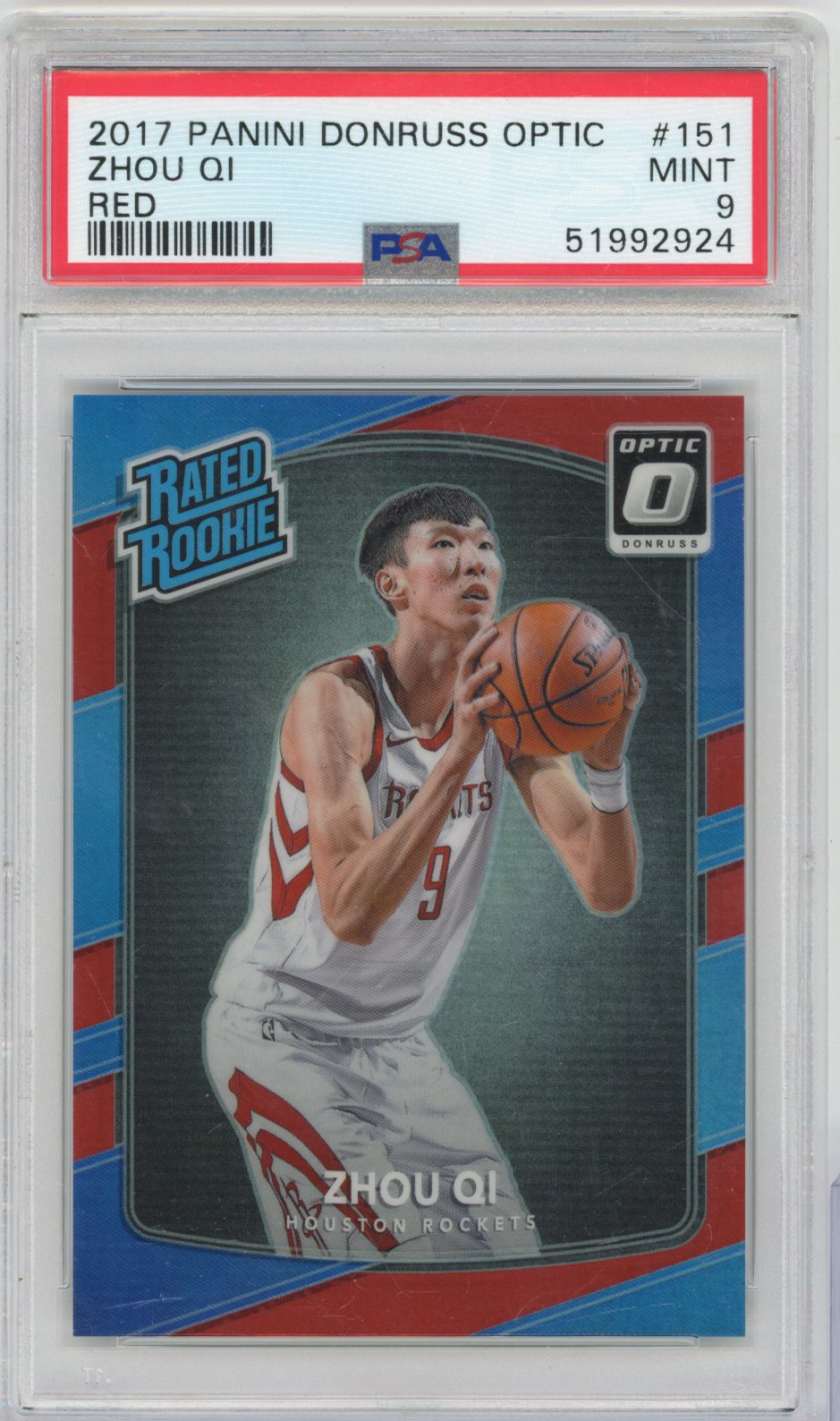2017 unknown Donruss Optic Basketball Zhou Qi #151 English PSA 9