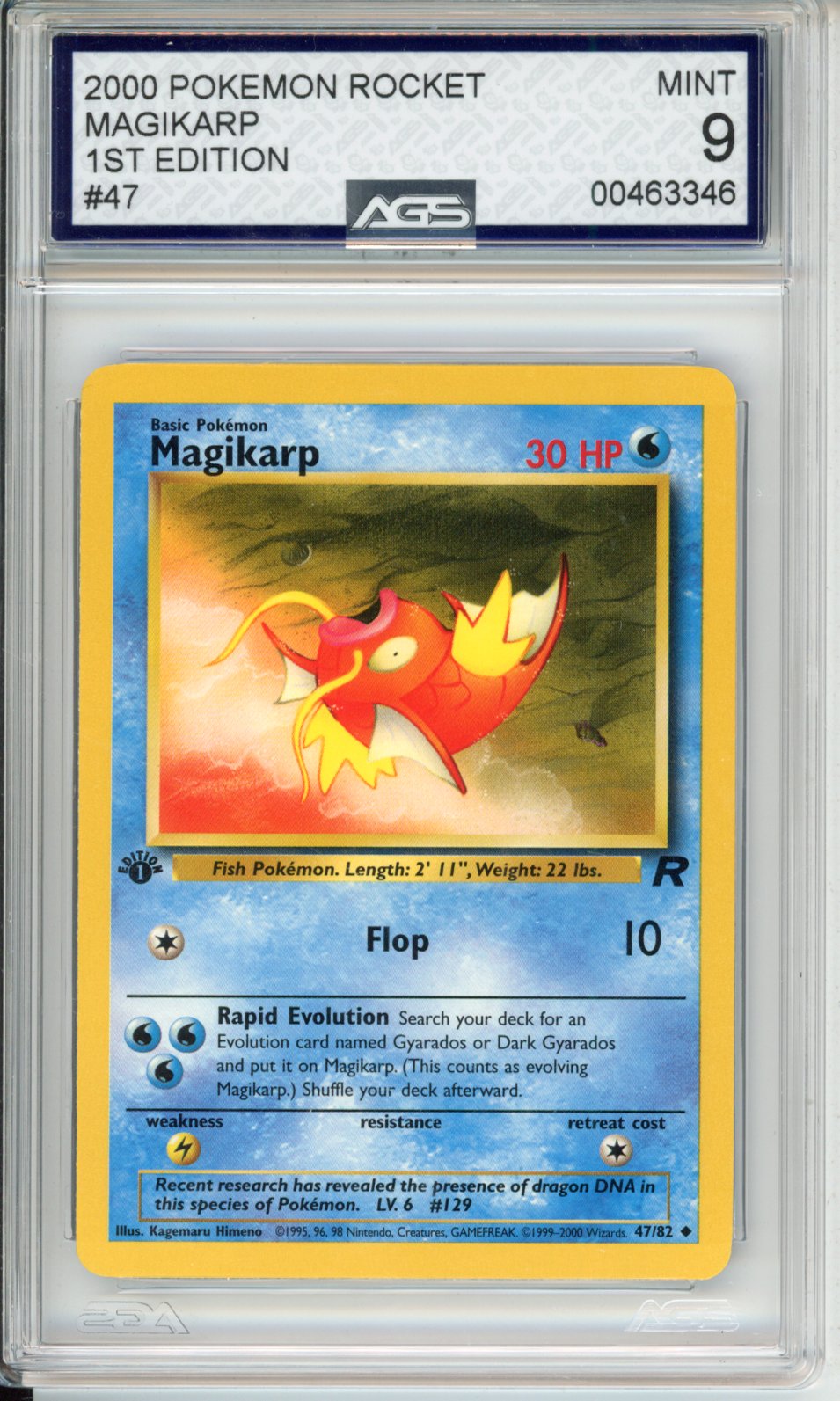 2000 Team Rocket Magikarp #47 AGS 9