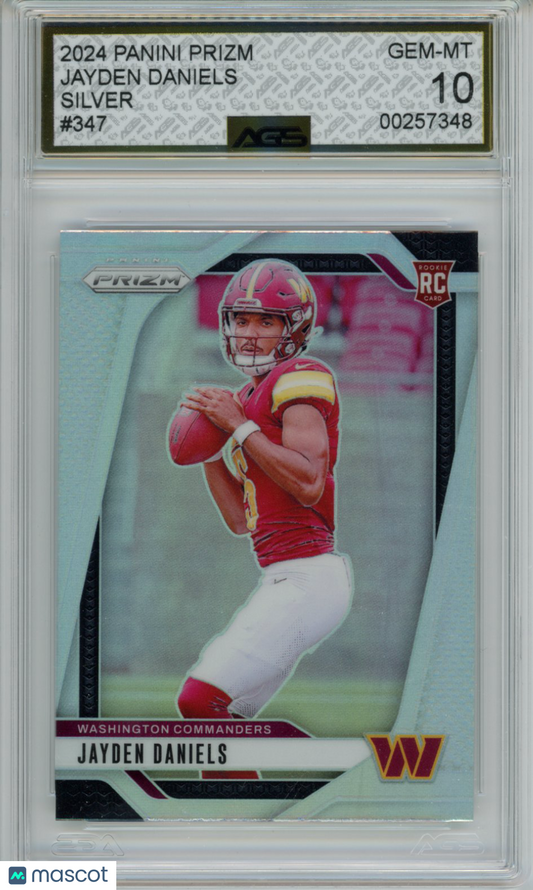 Football 2024 Panini Prizm jayden Daniels #347 AGS 10