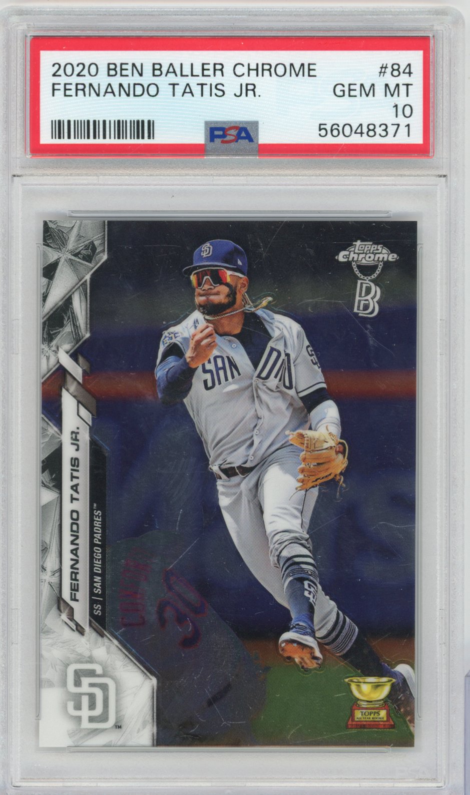 2020 Topps Chrome Ben Baller Baseball Fernando Tatis Jr. #84 Fernando Tatis Jr. Chrome Ben Baller English PSA 10