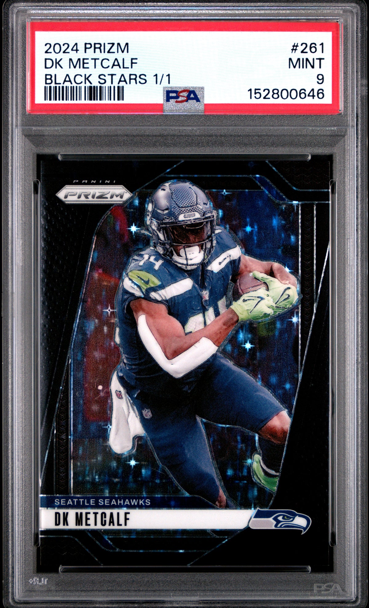 2024 Panini Prizm Football DK Metcalf #261 Black Stars English PSA 9