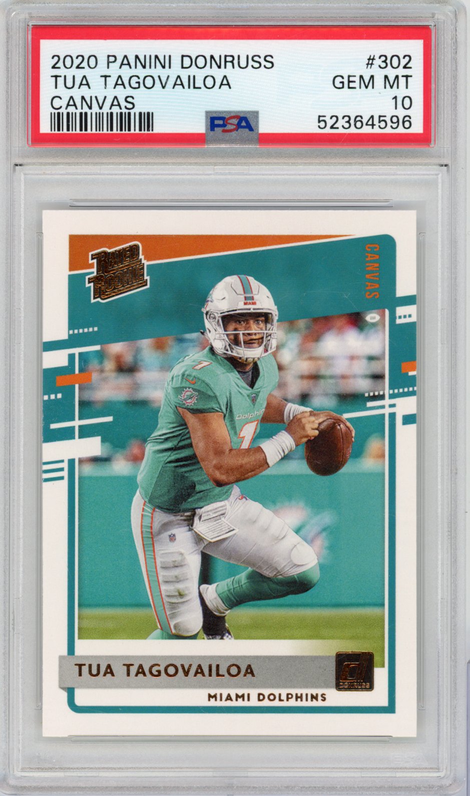 2020 Panini Donruss Football Tua Tagovailoa #302 Canvas English PSA 10