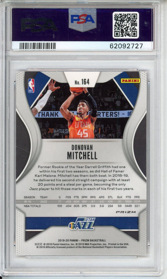 2019 Panini Prizm Donovan Mitchell #164 Ruby Wave PSA 10