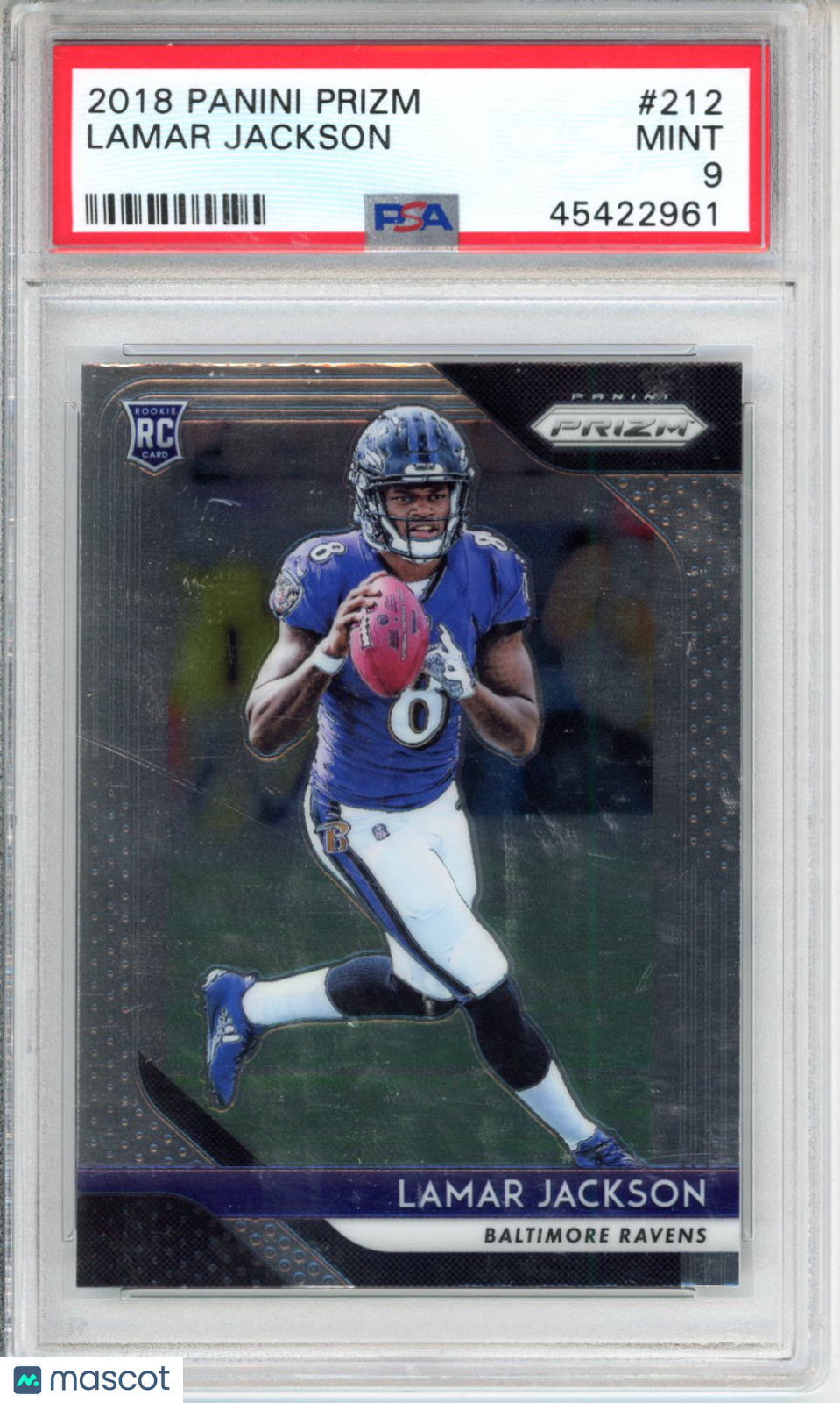 2018 Panini Prizm Lamar Jackson #212 PSA 9