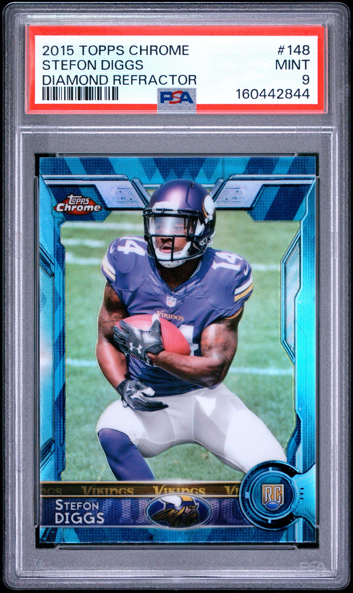 2015 Topps Chrome Football Stefon Diggs #148 English PSA 9