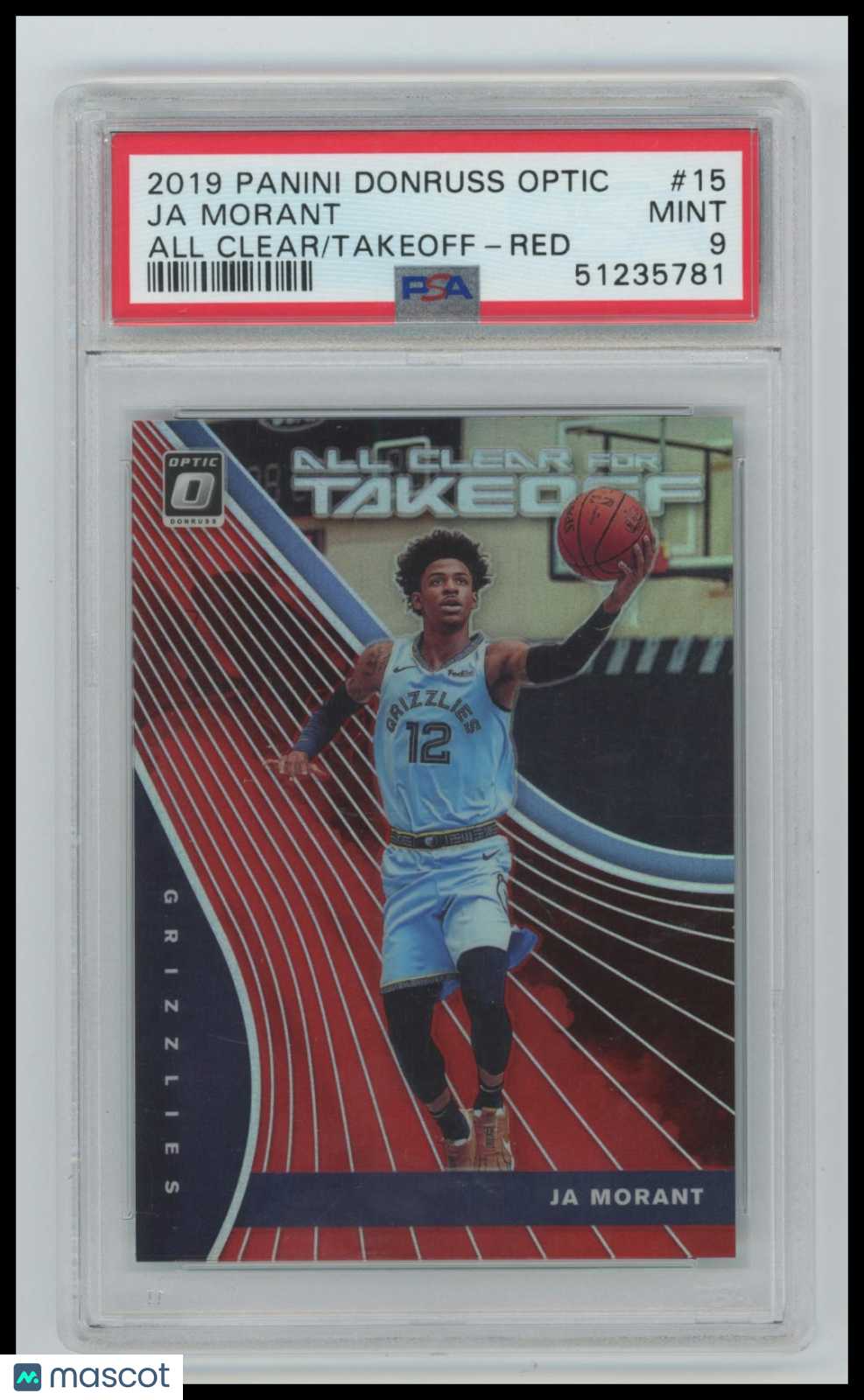2019 Panini Donruss Optic All Clear For Takeoff Ja Morant #15 Red PSA 9