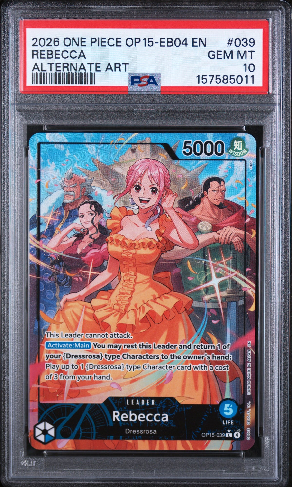 2026 OP15-EB04-Adventure on Kami's Island Rebecca #039 Alternate Art English PSA 10