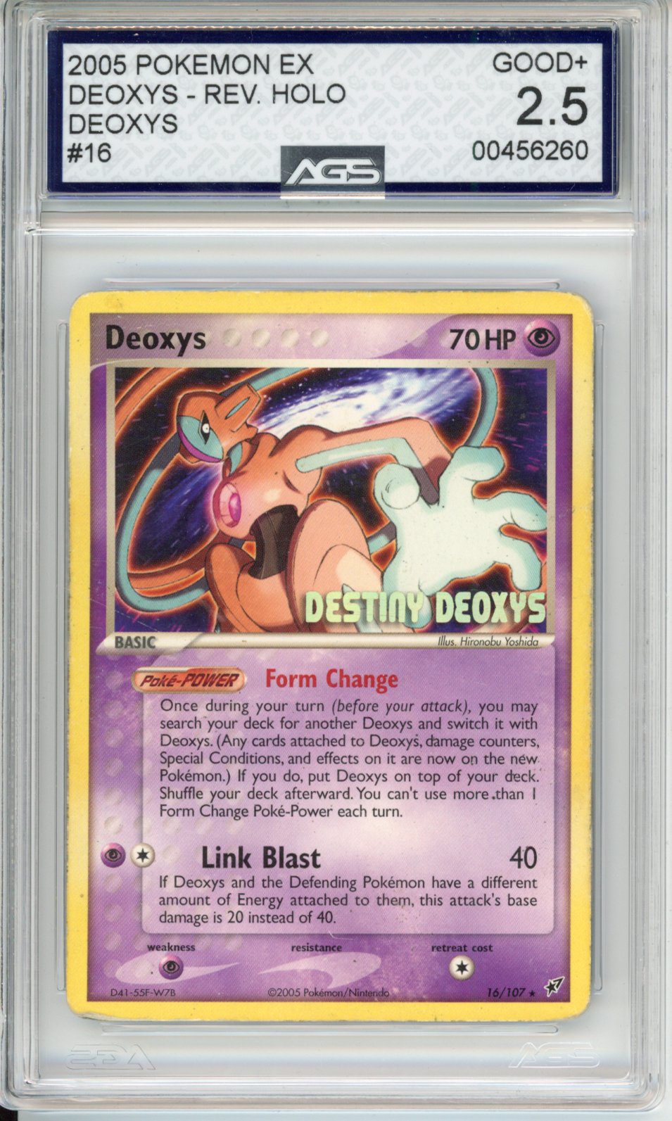 2005 EX Deoxys Deoxys #16 AGS 2.5