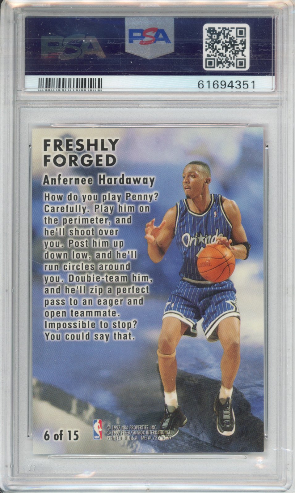 1996 Metal Freshly Forged Anfernee Hardaway #6 PSA 9