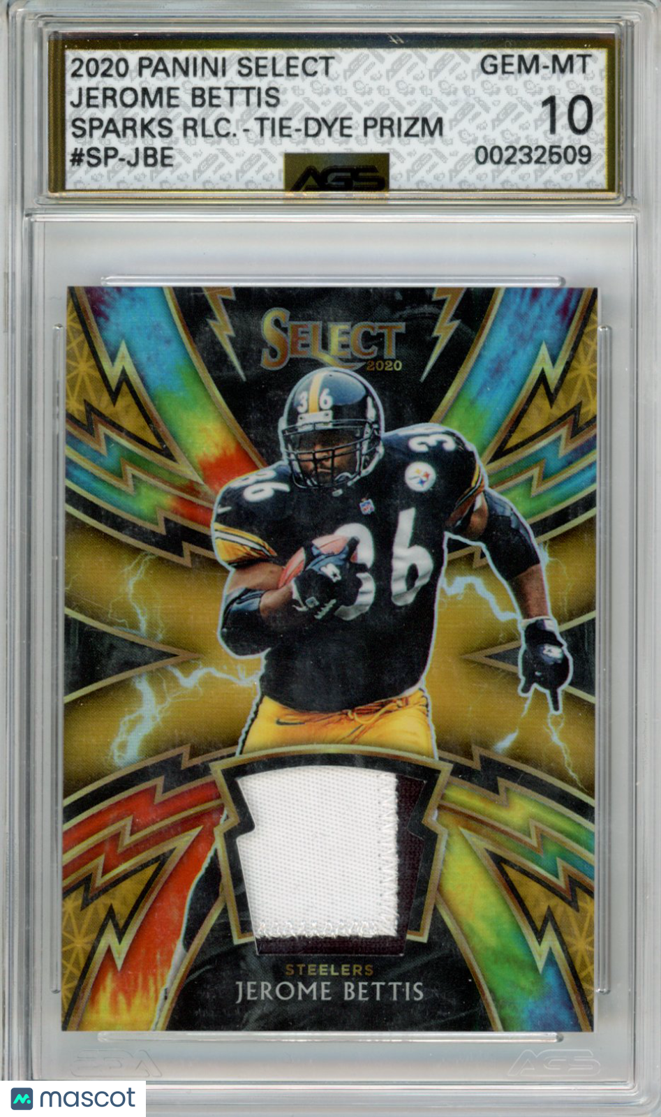 2021 Football 2020 Panini Select JEROME BETTIS #SP-JBE Tie Dye /25 AGS 10