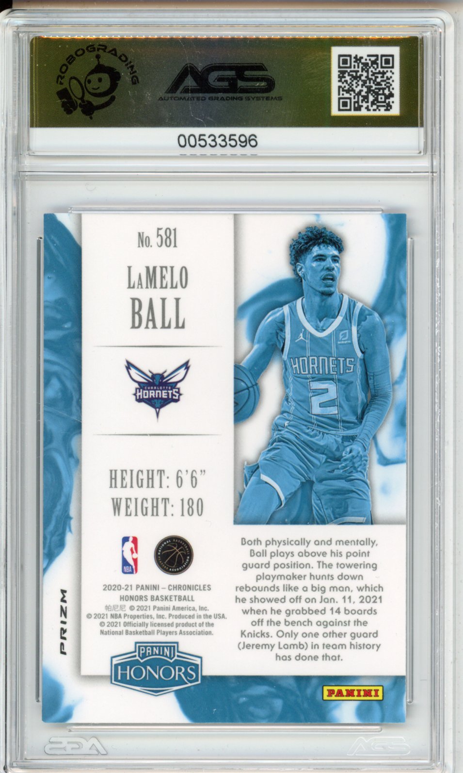 Panini 2020-21 Chronicles LaMelo Ball #581 Asia English AGS 10