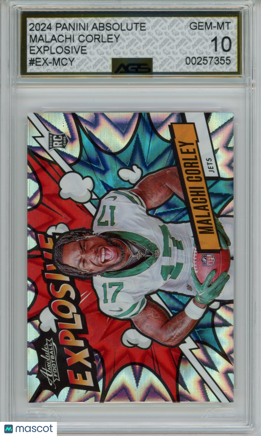 2024 Football Absolute Malachi Corley #EX-MCY explosive AGS 10 Rookie RC