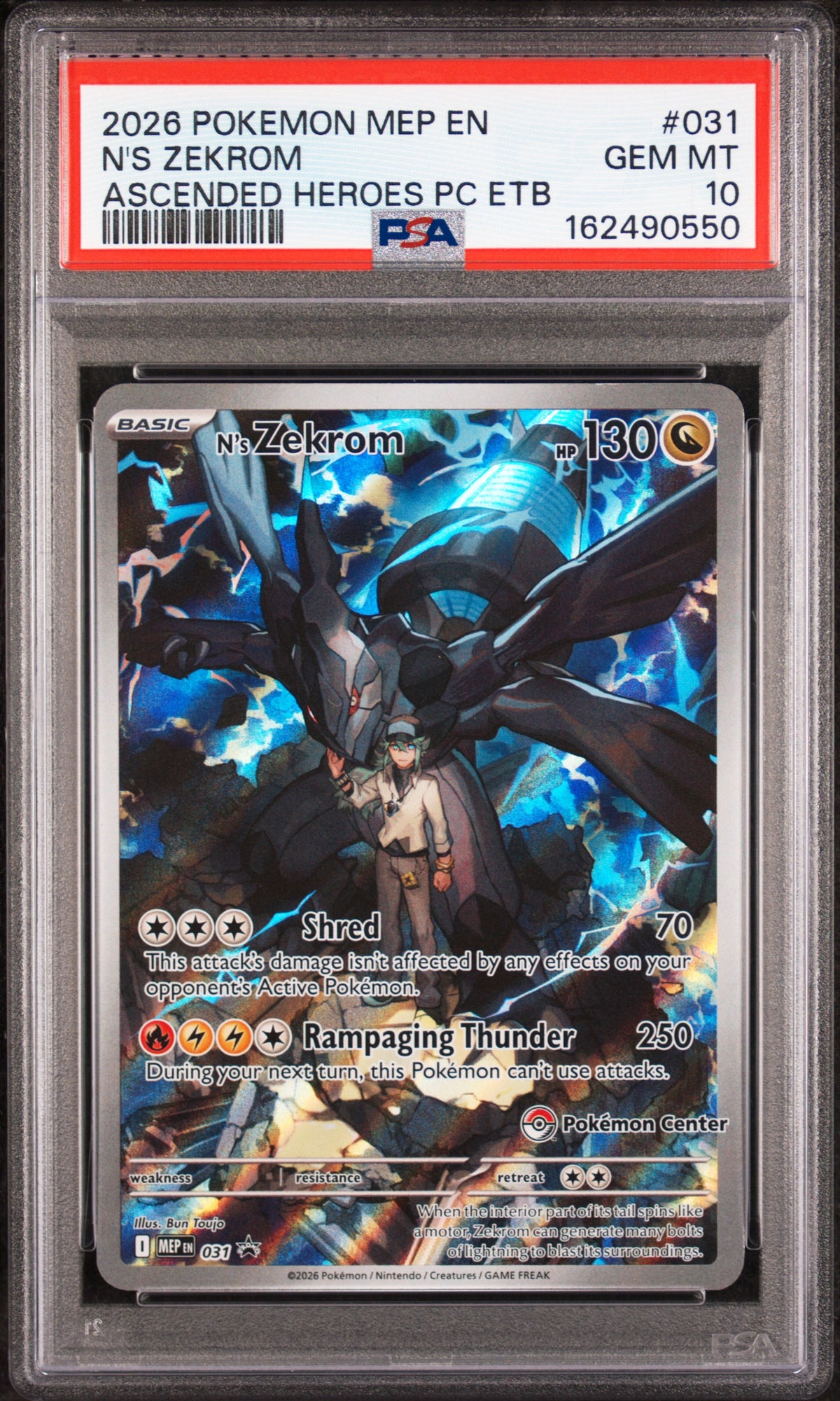 2026 Pokemon Center N's Zekrom #031 Black Star Promo English PSA 10