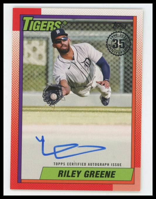 2025 Topps Update Riley Greene 1990 Topps Baseball 35th Anniversary Autographs