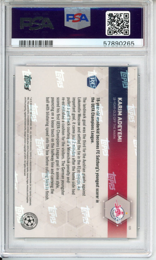 2020 Topps Now UEFA Champions League Karim Adeyemi #029 PSA 10