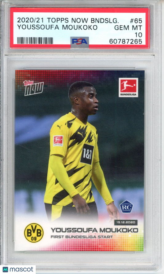 2020-21 Topps Now Bundesliga Youssoufa Moukoko #65 PSA 10