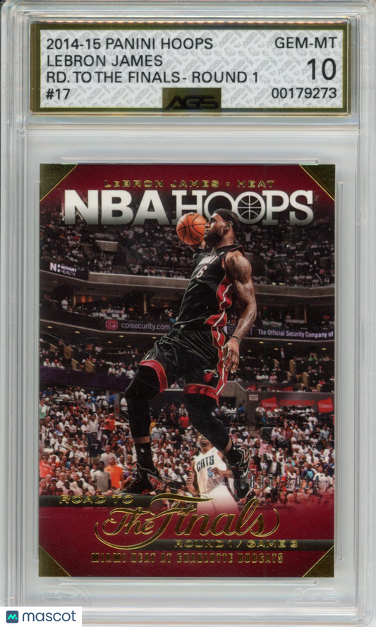 2015 Basketball 2014-15 Hoops LeBron James #017 AGS 10