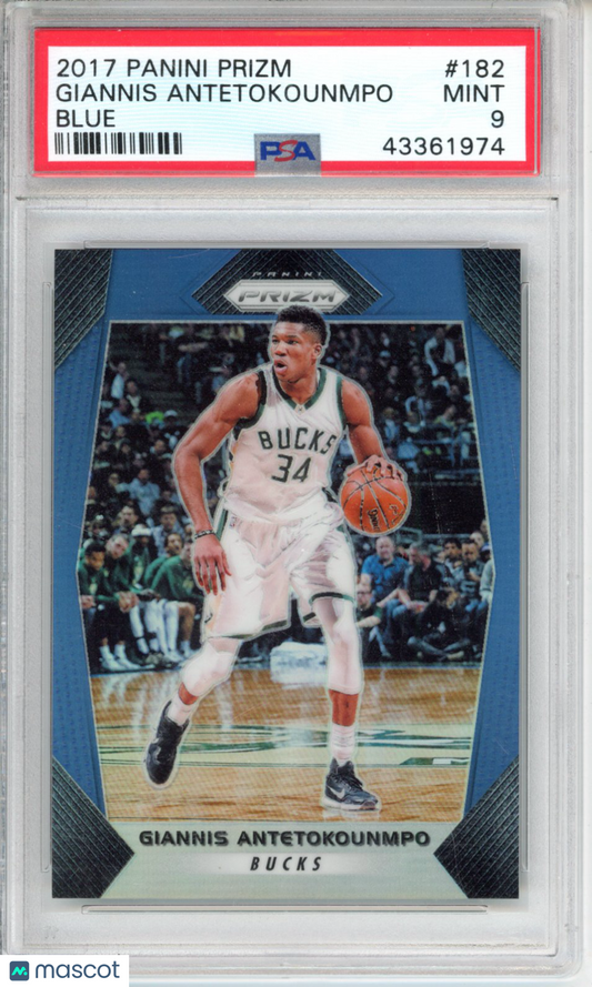 2017 Panini Prizm G. Antetokounmpo #182 Blue PSA 9