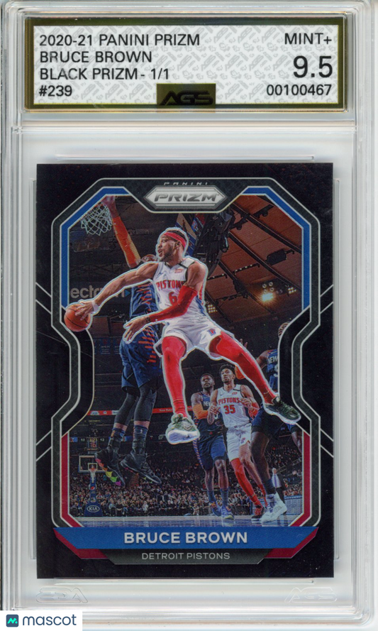 2020-21 Panini Prizm Bruce Brown #239 1/1 AGS 9.5