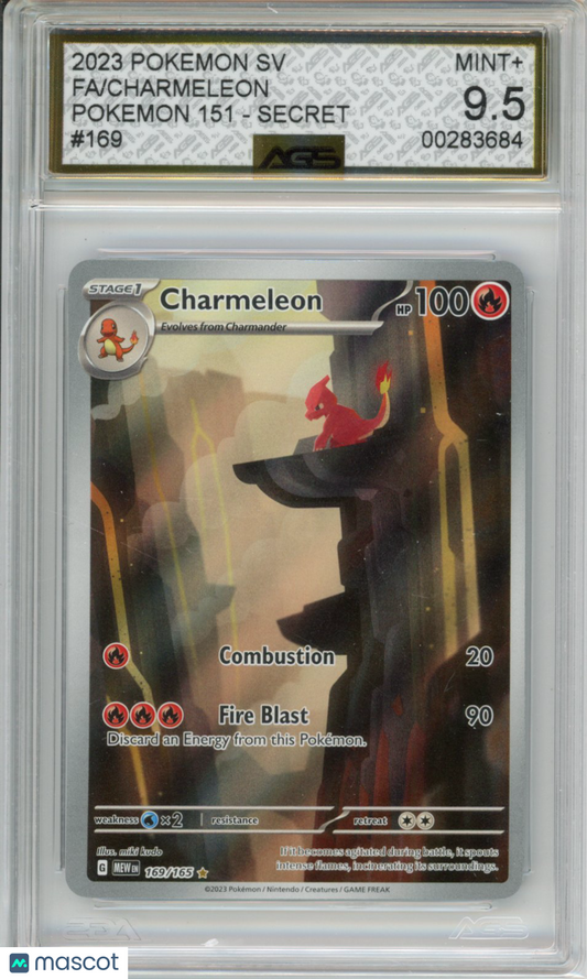 2023 Pokemon 151 Charmeleon #169 AGS 9.5