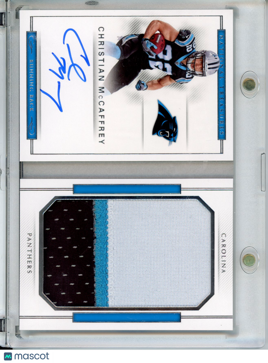 2017 Panini National Treasures Christian McCaffrey #RJB-CM Rookie Booklet /99