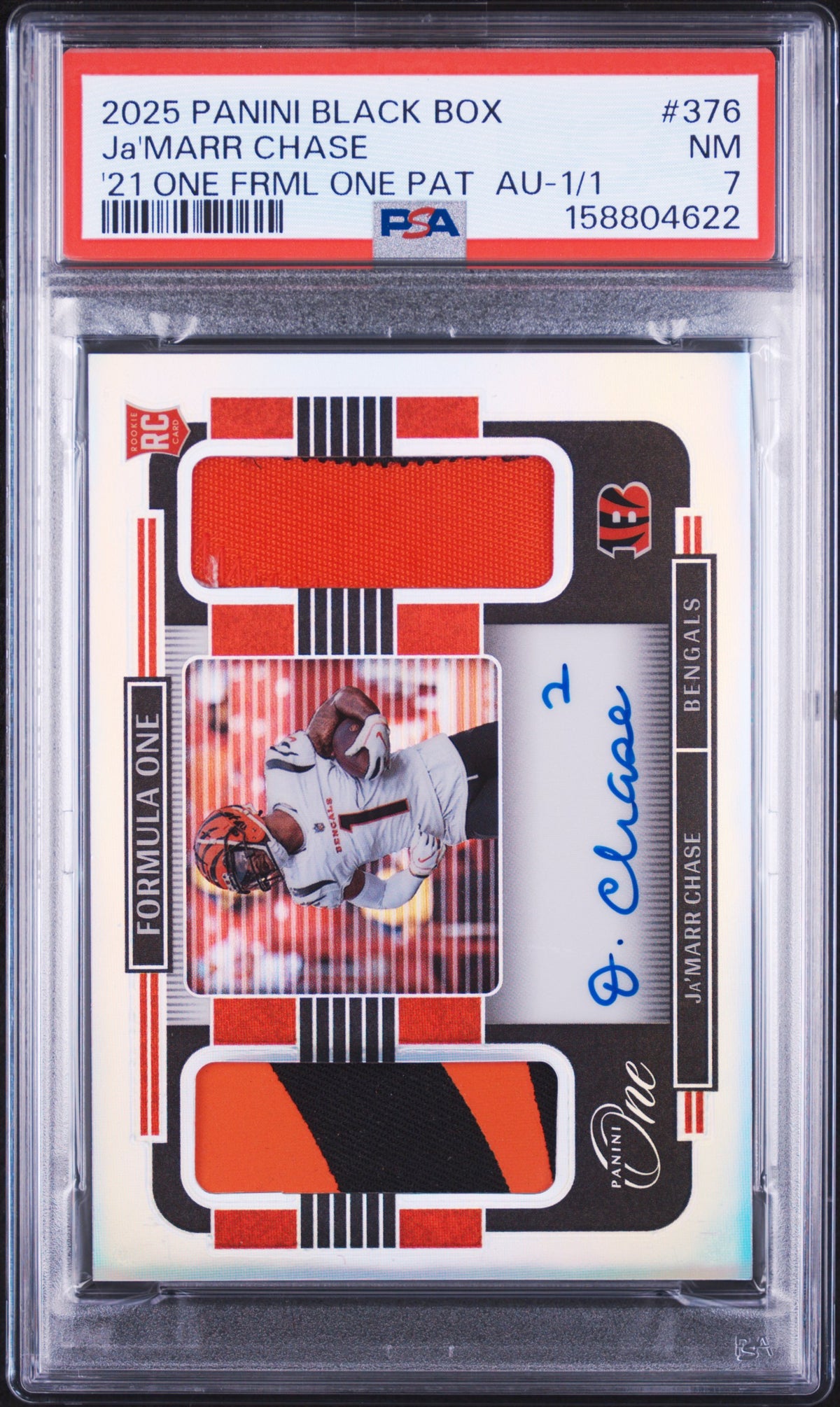 2025 Panini Panini Black Jamarr Chase #376 PSA 7