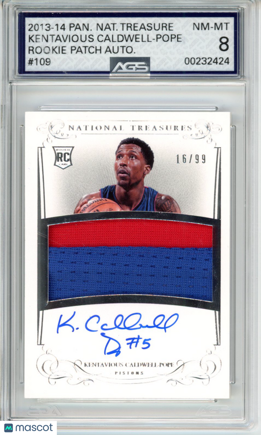2013-14 Panini National Treasures Kentavious Caldwell-Pope #109 Unlimited AGS 8