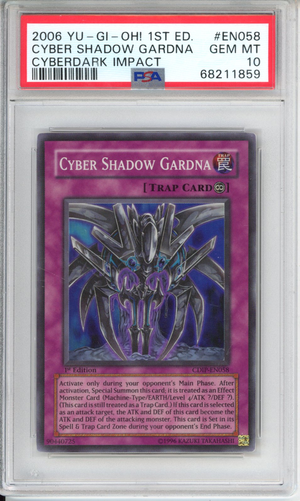 2006 Yu-Gi-Oh! Cyberdark Impact Cyber Shadow Gardna #CDIP-EN058 1st Edition English PSA 10