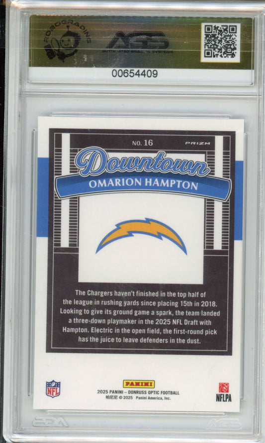 Football 2025 PANINI DONRUSS Omarion Hampton #016 AGS 10