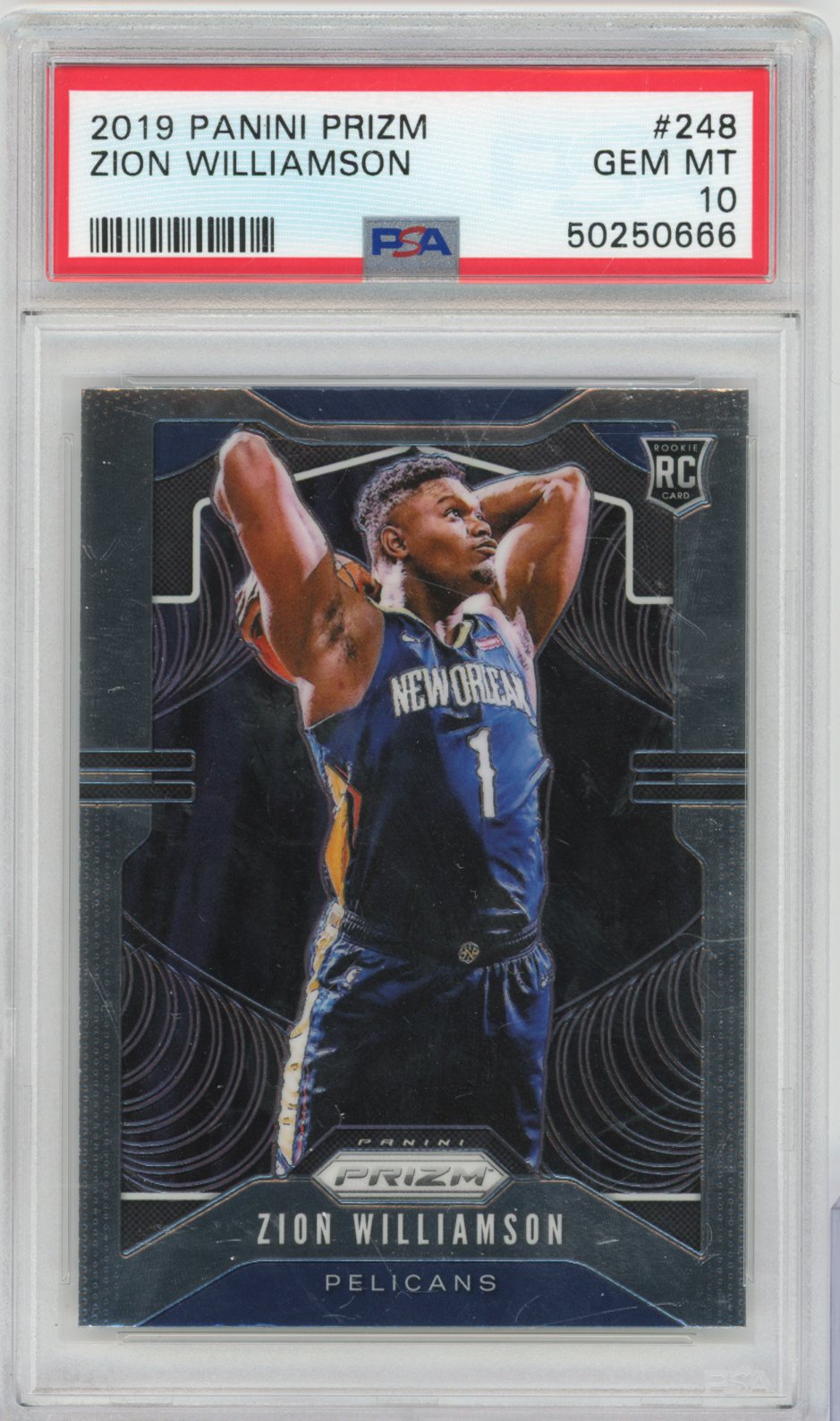2019 Panini Prizm Basketball Zion Williamson #248 Zion Williamson Prizm English PSA 10